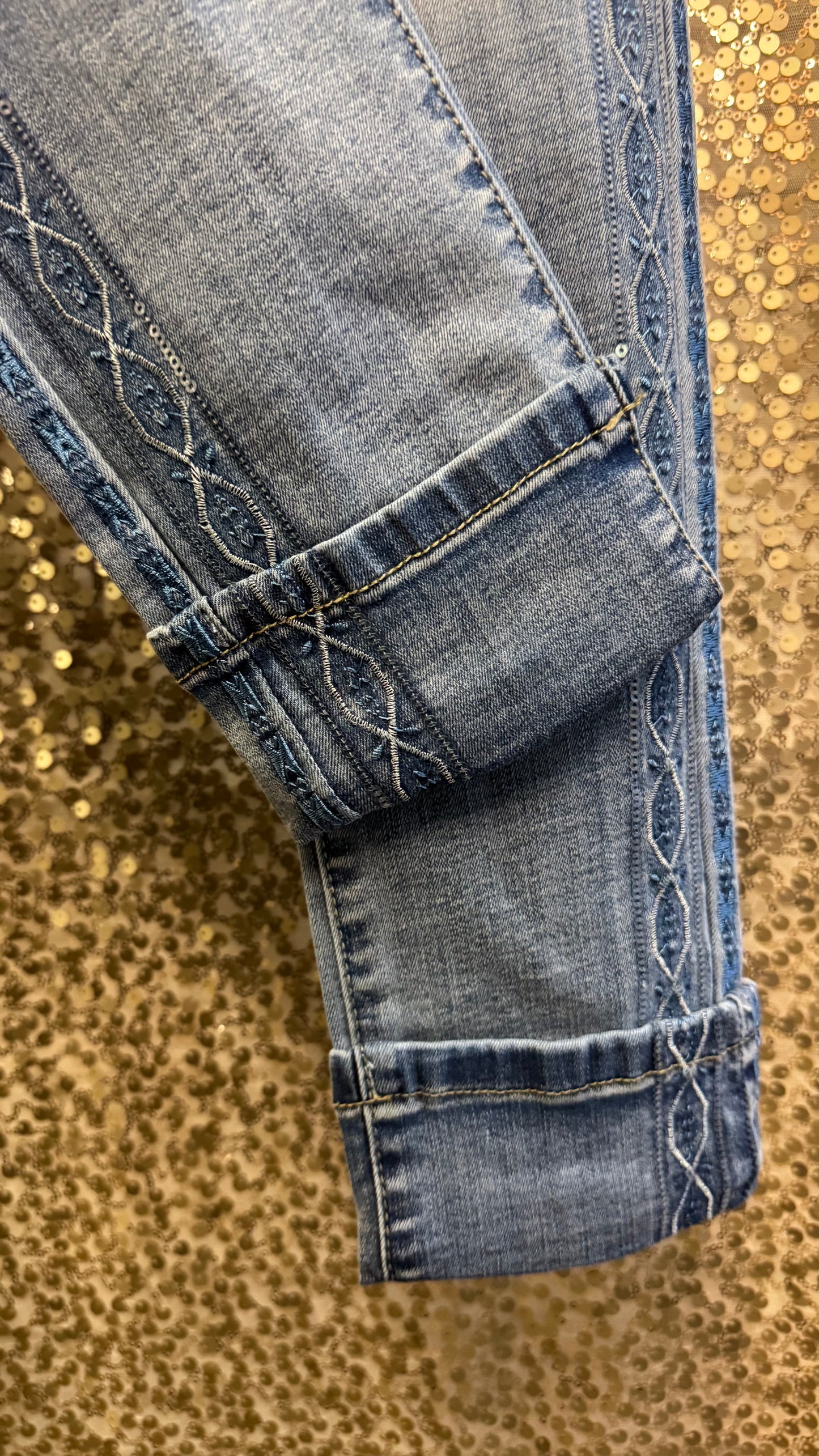 ORLY SIDE EMBROIDERED DENIM PANT