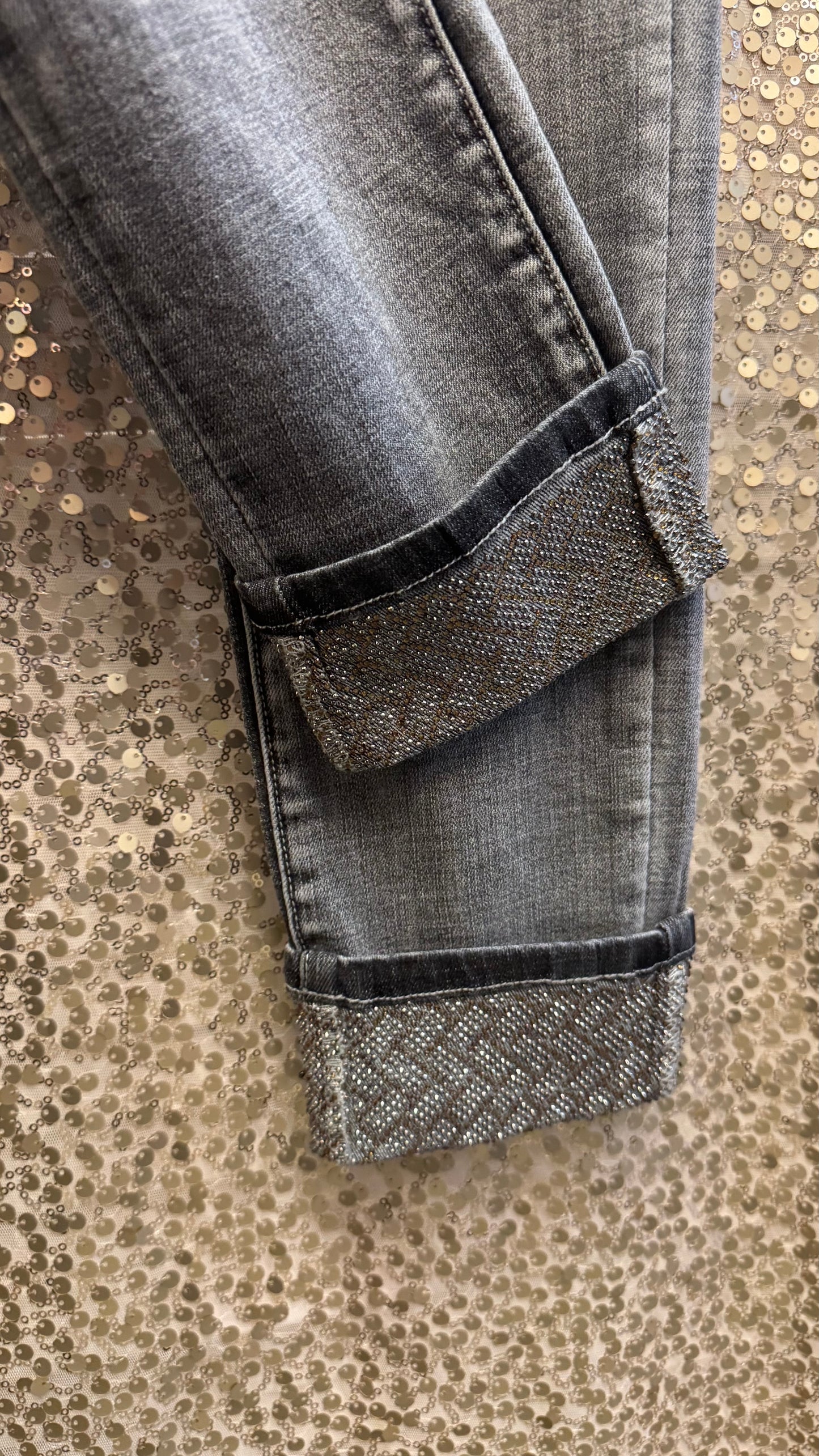 ORLY ASH DENIM PANT WITH RHINESTONE DETAILLING