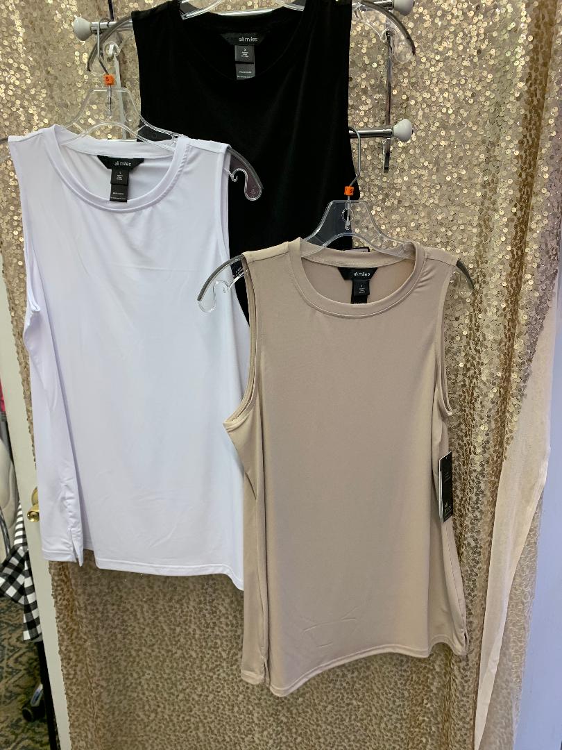 AM CREPE LUXE KNIT TANKS