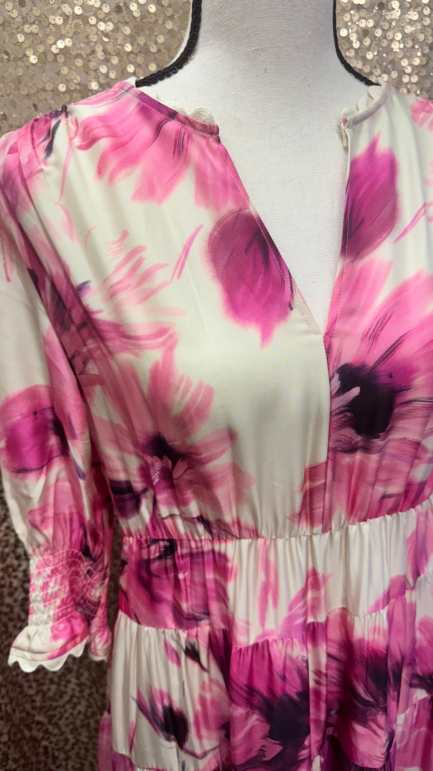 JOHNNY WAS DAPHNE TEA LENGTH DRESS SZ MED