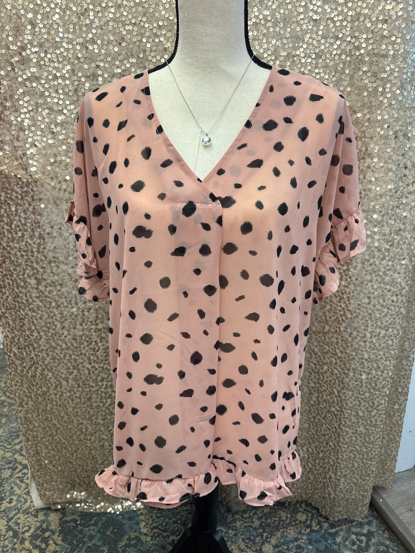 UMGEE DUSTY ROSE MIX SHEER BLOUSE