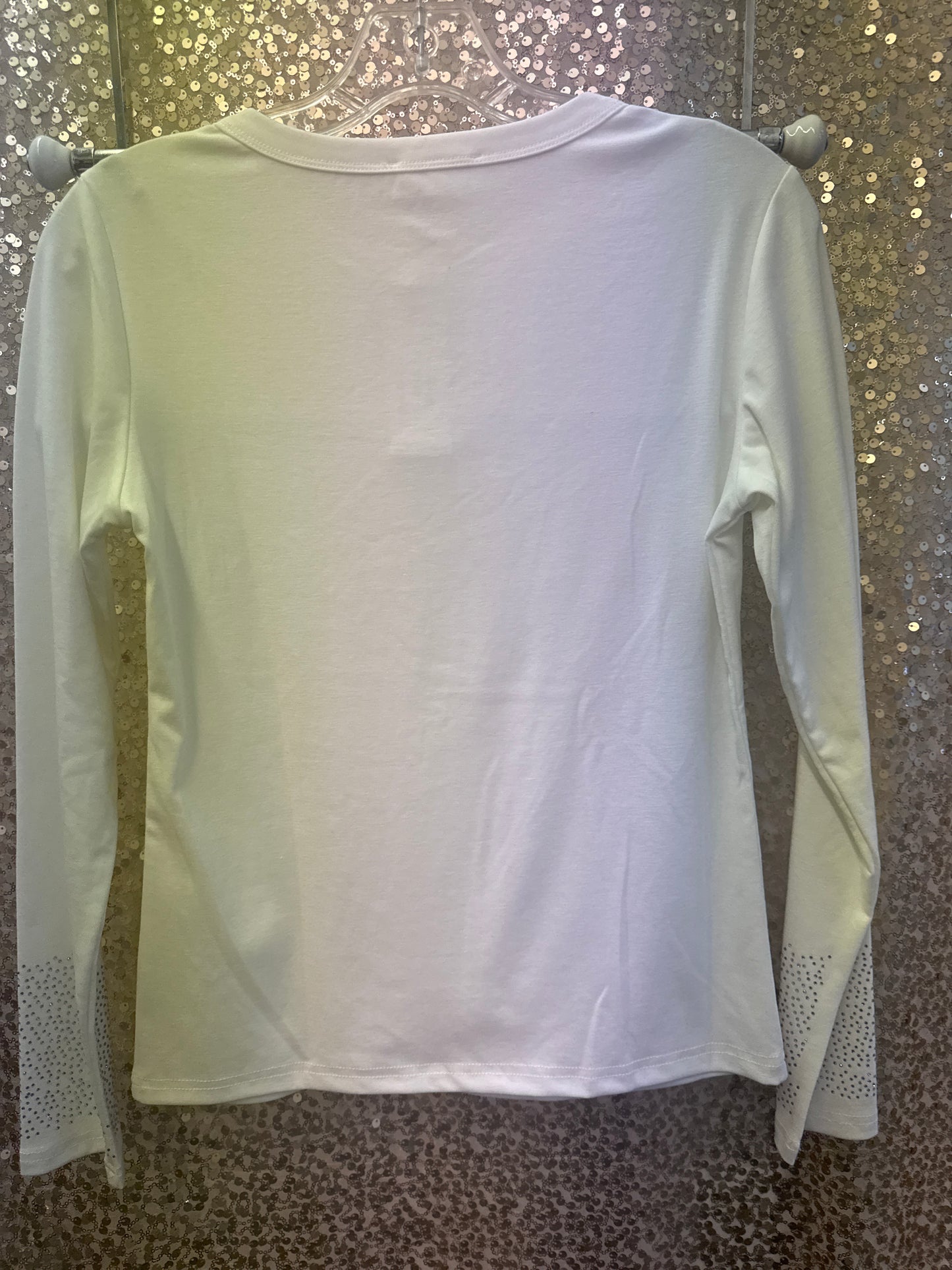 ETHYL WHITE KNIT WITH BLING TOP