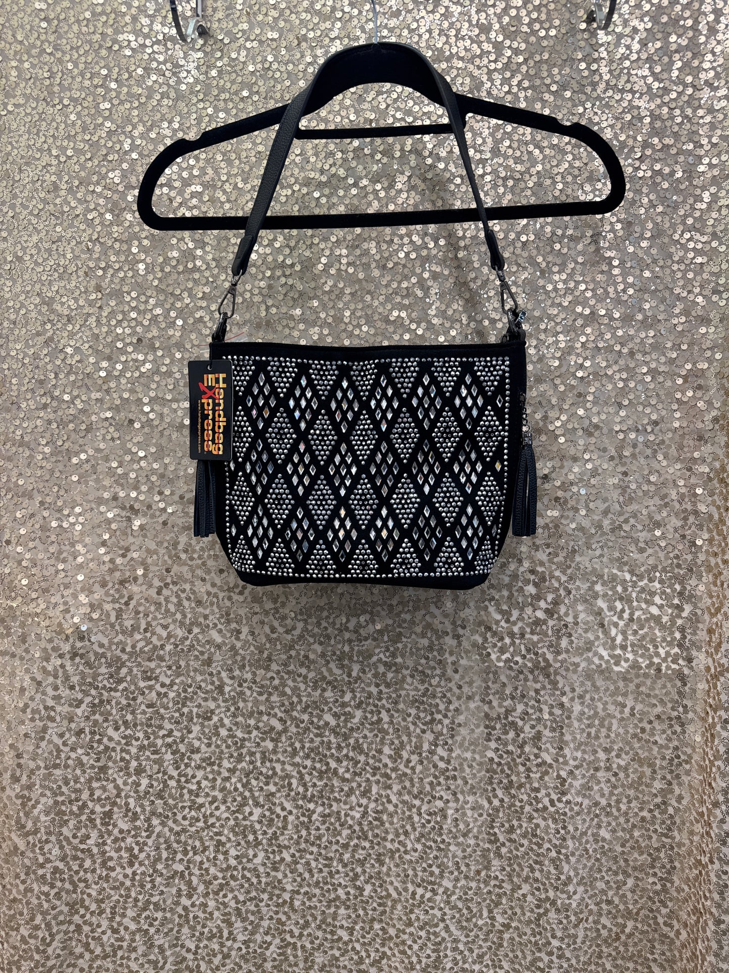 HANDBAG EXPRESS DIAMOND PATTERN HOBO SLING CROSSBODY