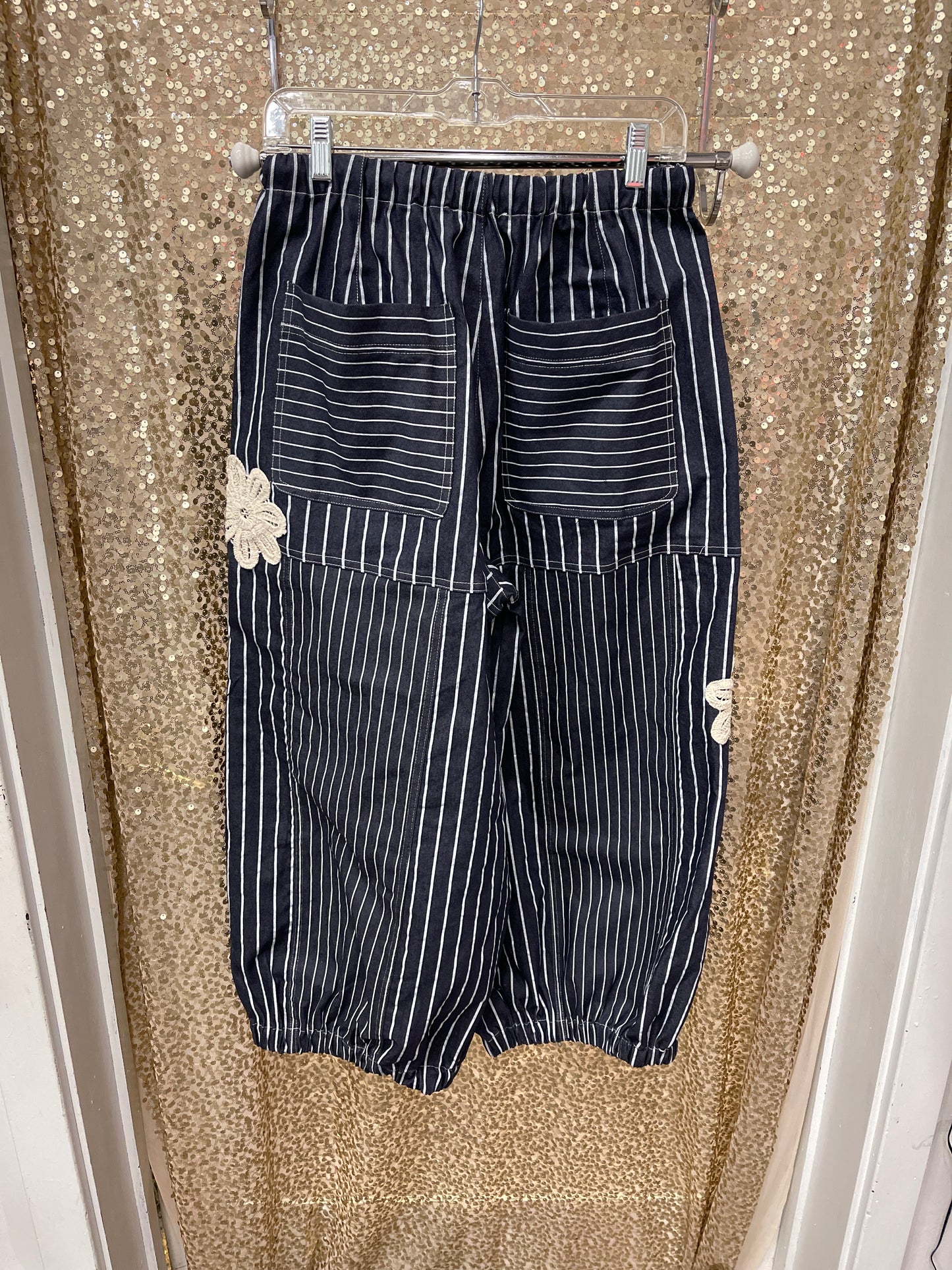 D&D DENIM STRIPE BARREL PANTS