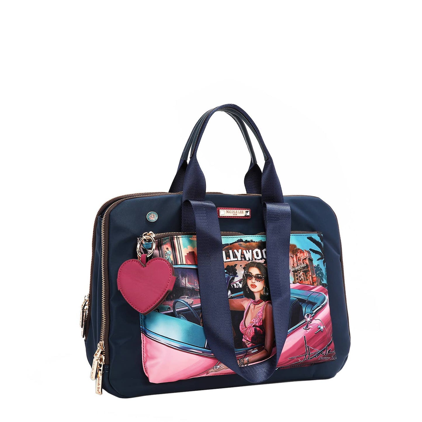 NICOLE LEE NYLON HEART LAPTOP BAG