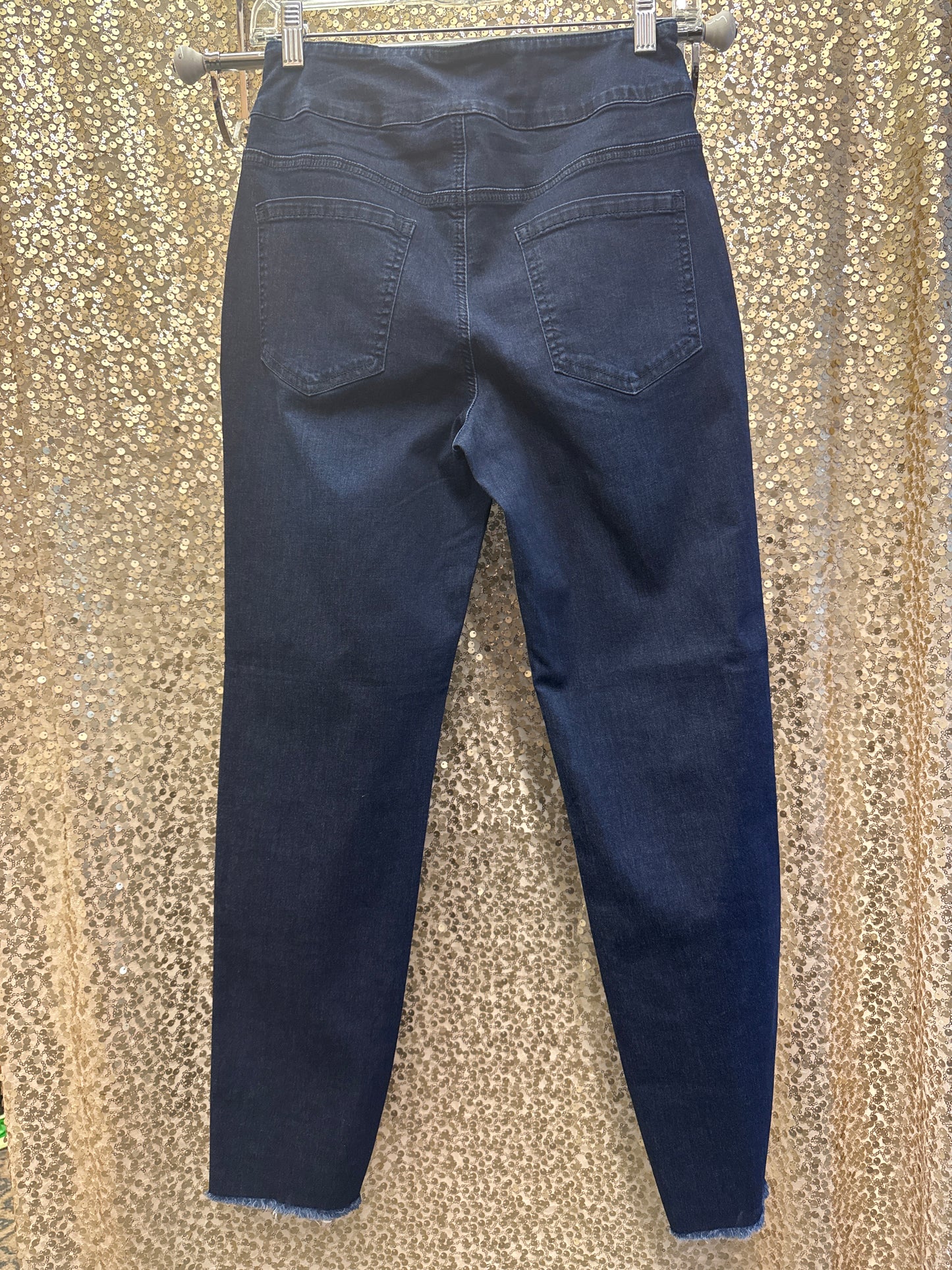 ETHYL PULLON ANKLE LENGTH DENIM WITH SCATTERED RHINESTONES