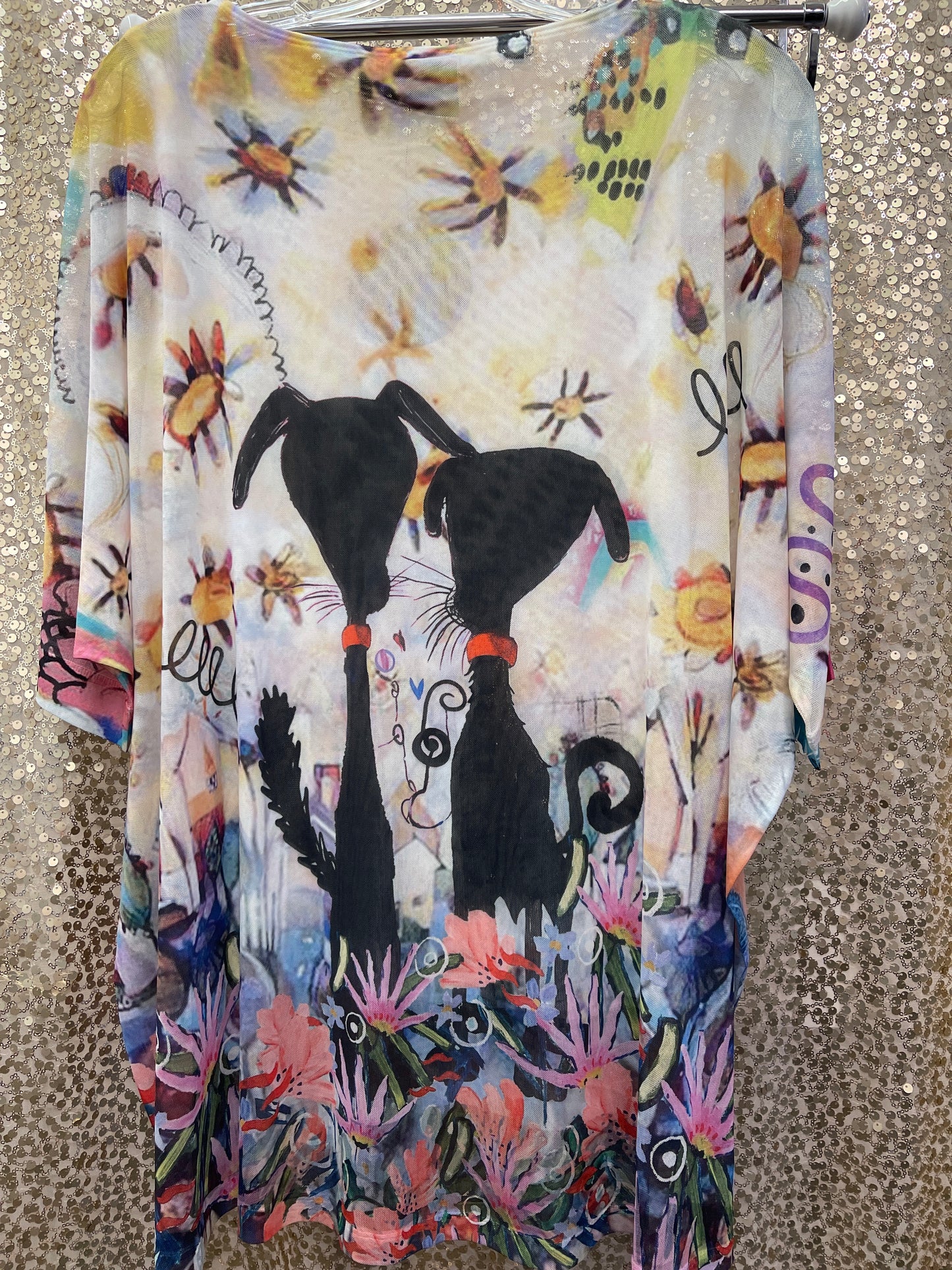 IN MESH TOP CARL & ELLIE DOLMAN SLEEVE