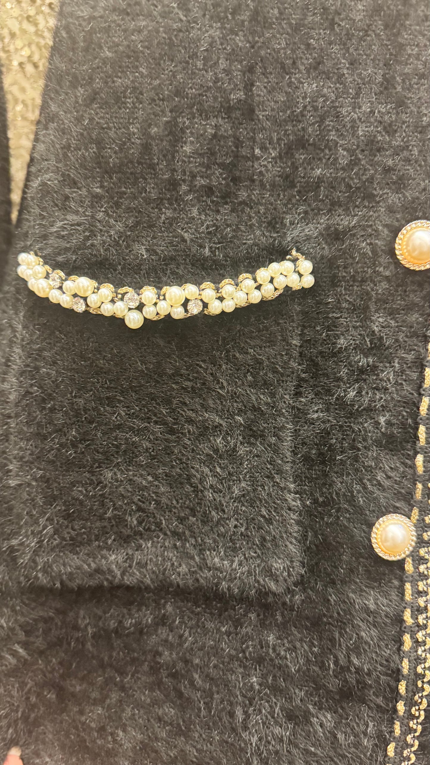 CREATIONS PEARL BUTTON SWEATER JACKET