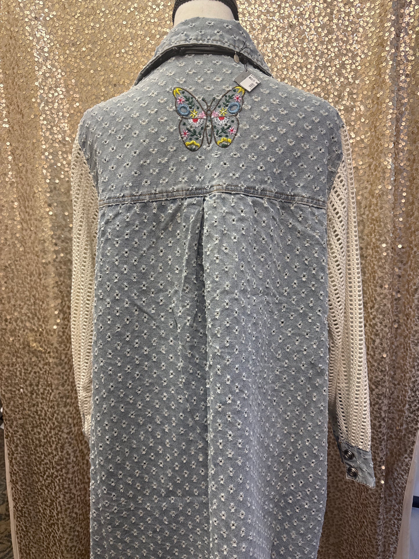 POL BUTTERFLY EMBROIDERED JACKET