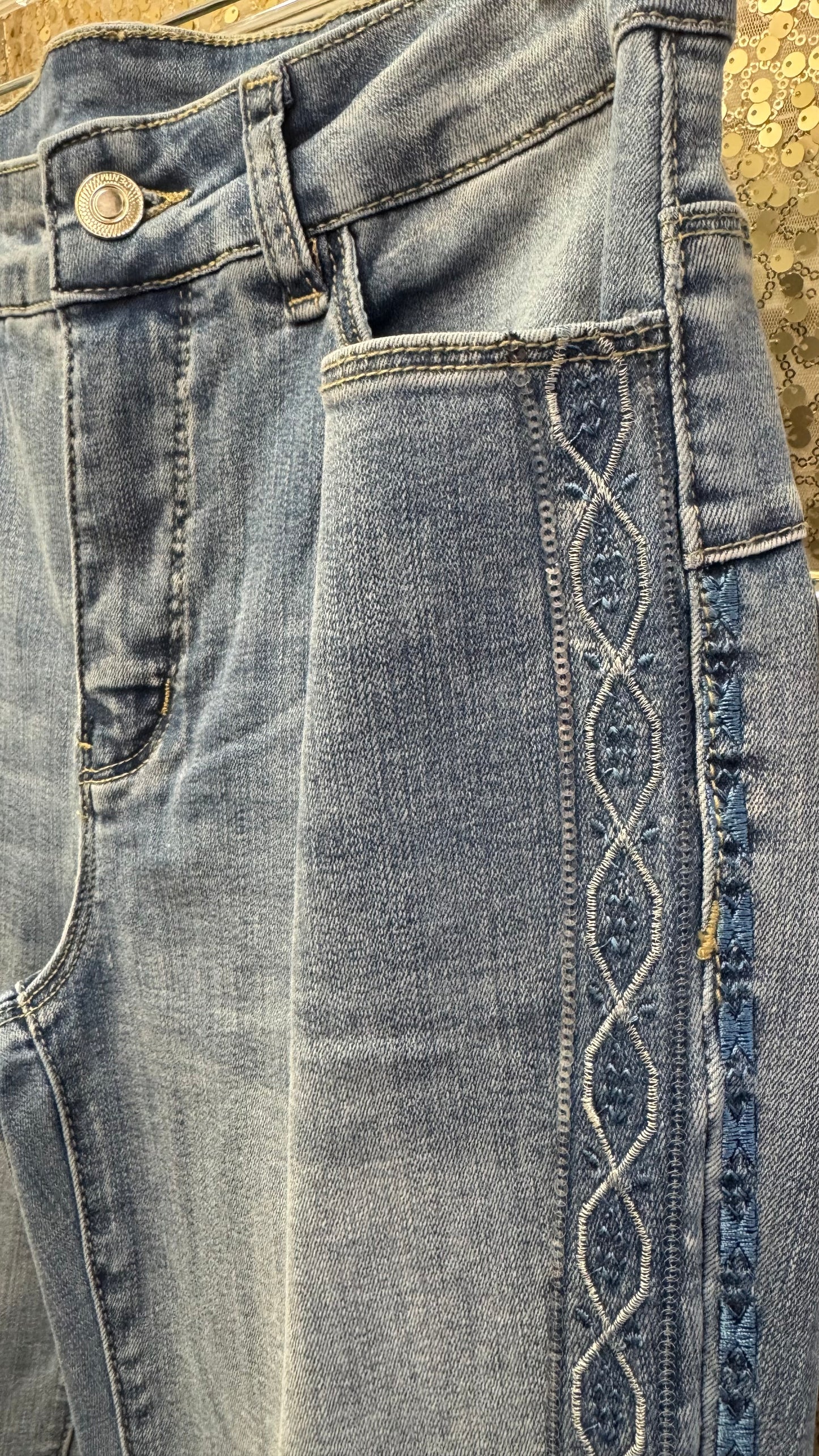 ORLY SIDE EMBROIDERED DENIM PANT