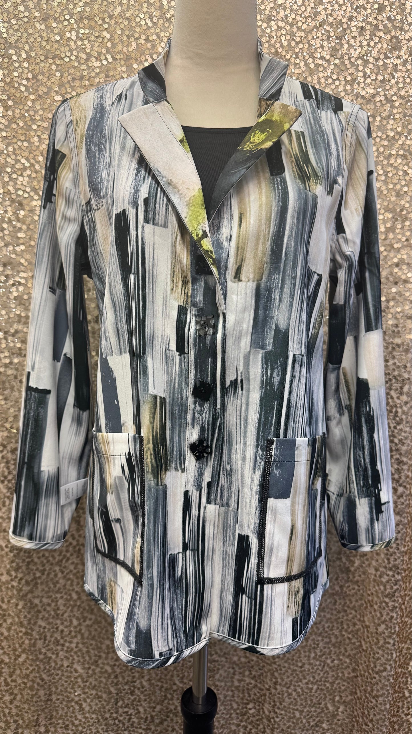 LG STAND COLLAR REVERSIBLE JACKET WITH BUTON DETAILS