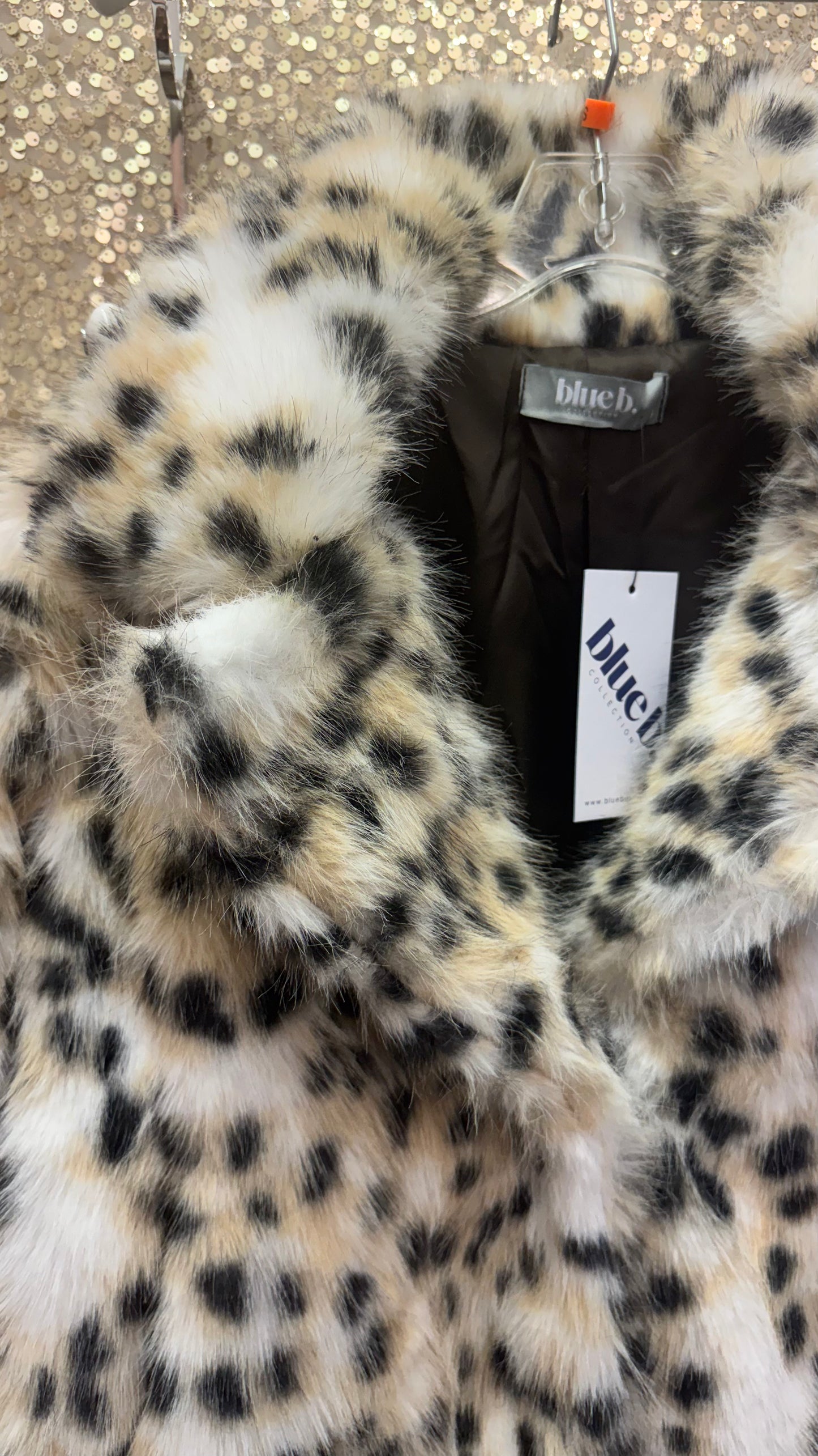 BB LEOPARD FAUX FUR JACKET