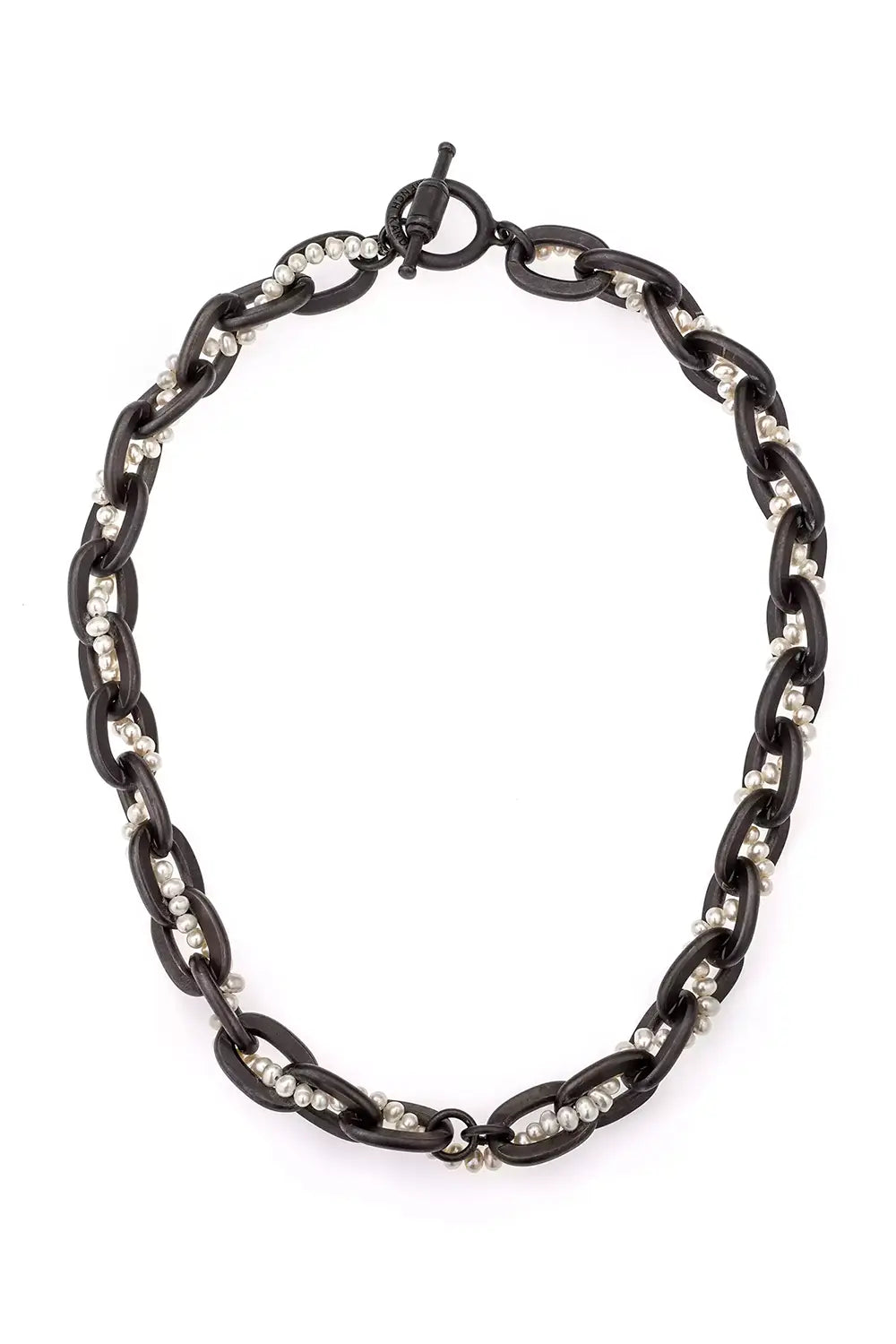 THE SIMONE 17" NK LOURDES CHAIN W/WOVEN MICRO PEARLS