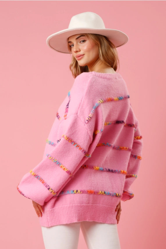 Rainbow Stitch Stripe Sweater