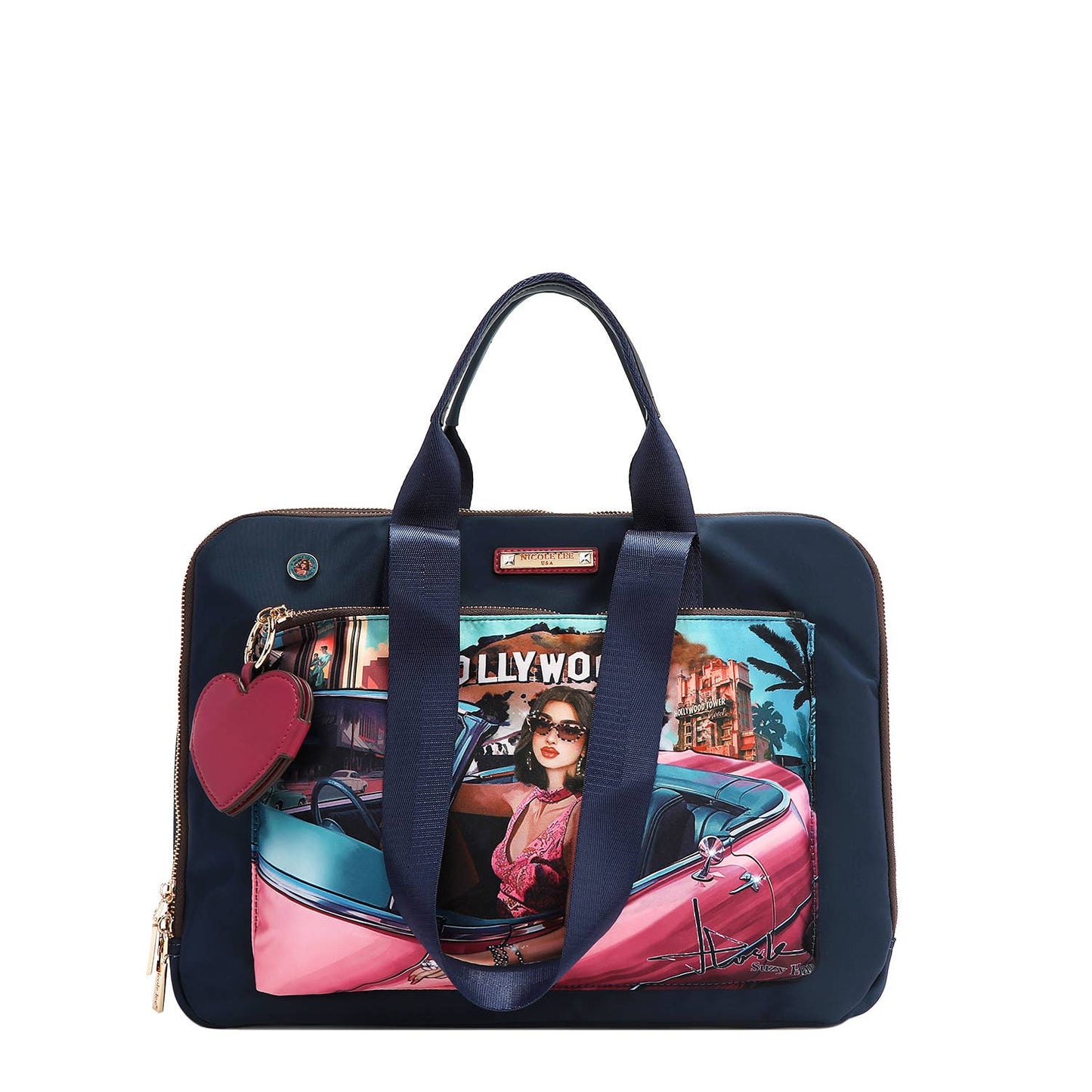 NICOLE LEE NYLON HEART LAPTOP BAG