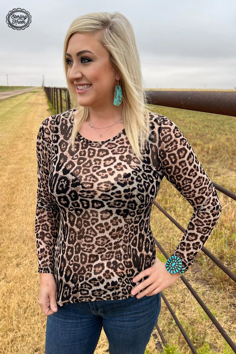 STERLING ROUND NECK MESH TOP