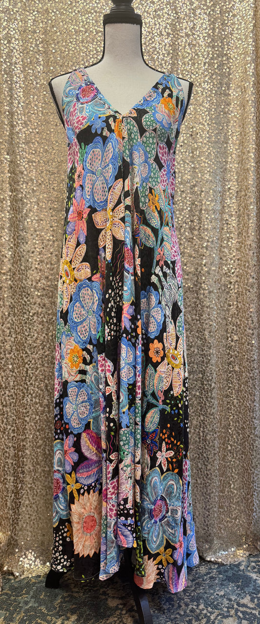 JW CAETANA FLORAL V-NECK DRESS