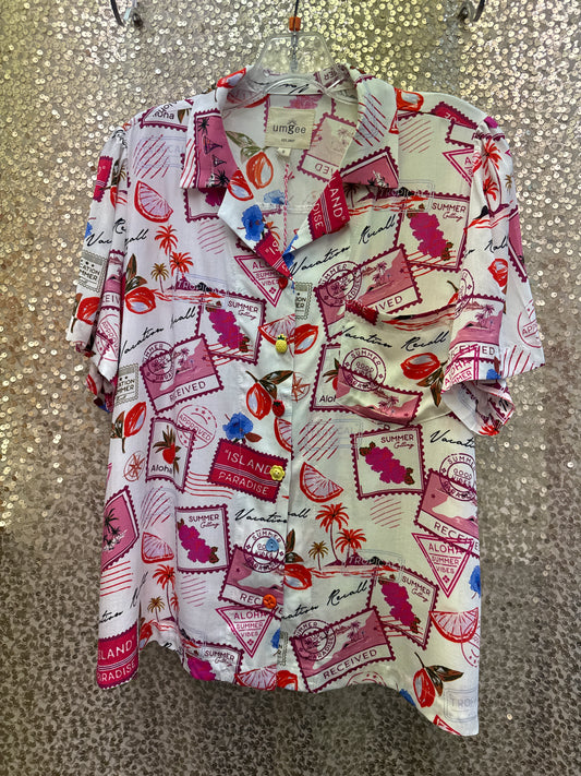 UMGEE ISLAND PARADISE BUTTON FRONT SHIRT SHORT SLEEVES