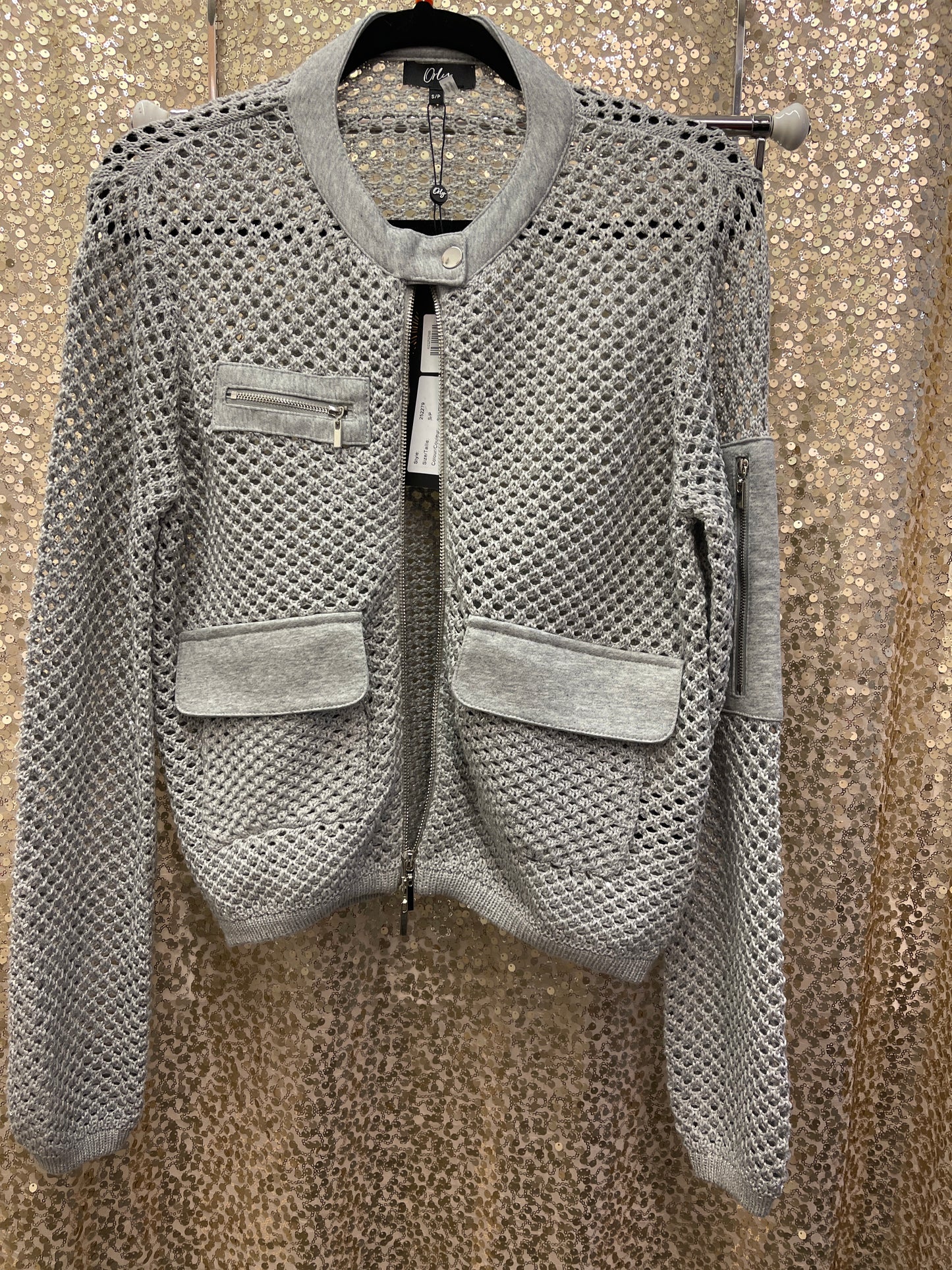 ORLY SILVER GREY LADIES WOVEN LIGHTWEIGHT SW WITH FRONT POCKET