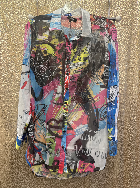 OR GRAFITTI BUTTON TOP