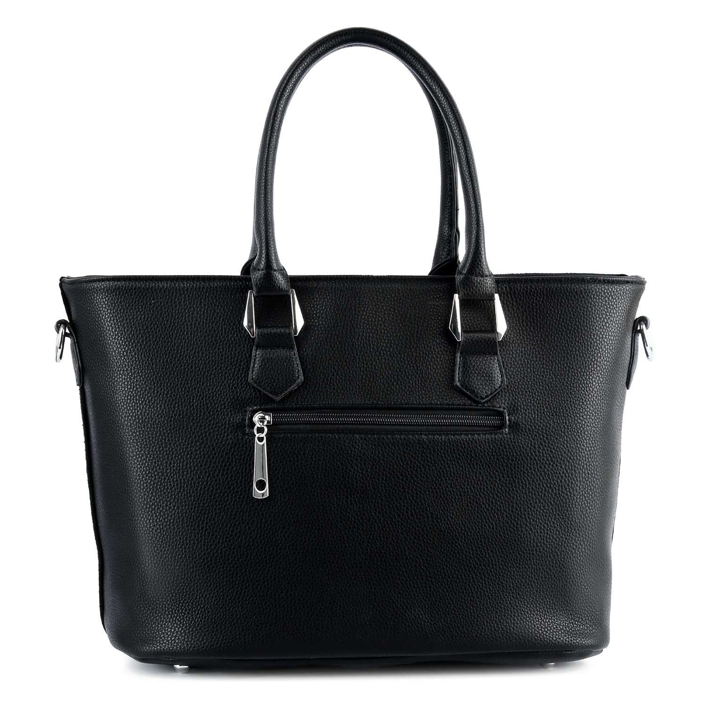 Sparkling Rhinestone Shopper Tote - Metal Stud Feet