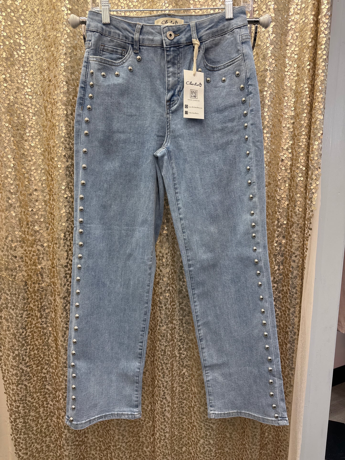 CB STRAIGHT LEG DENIM WITH STUDS