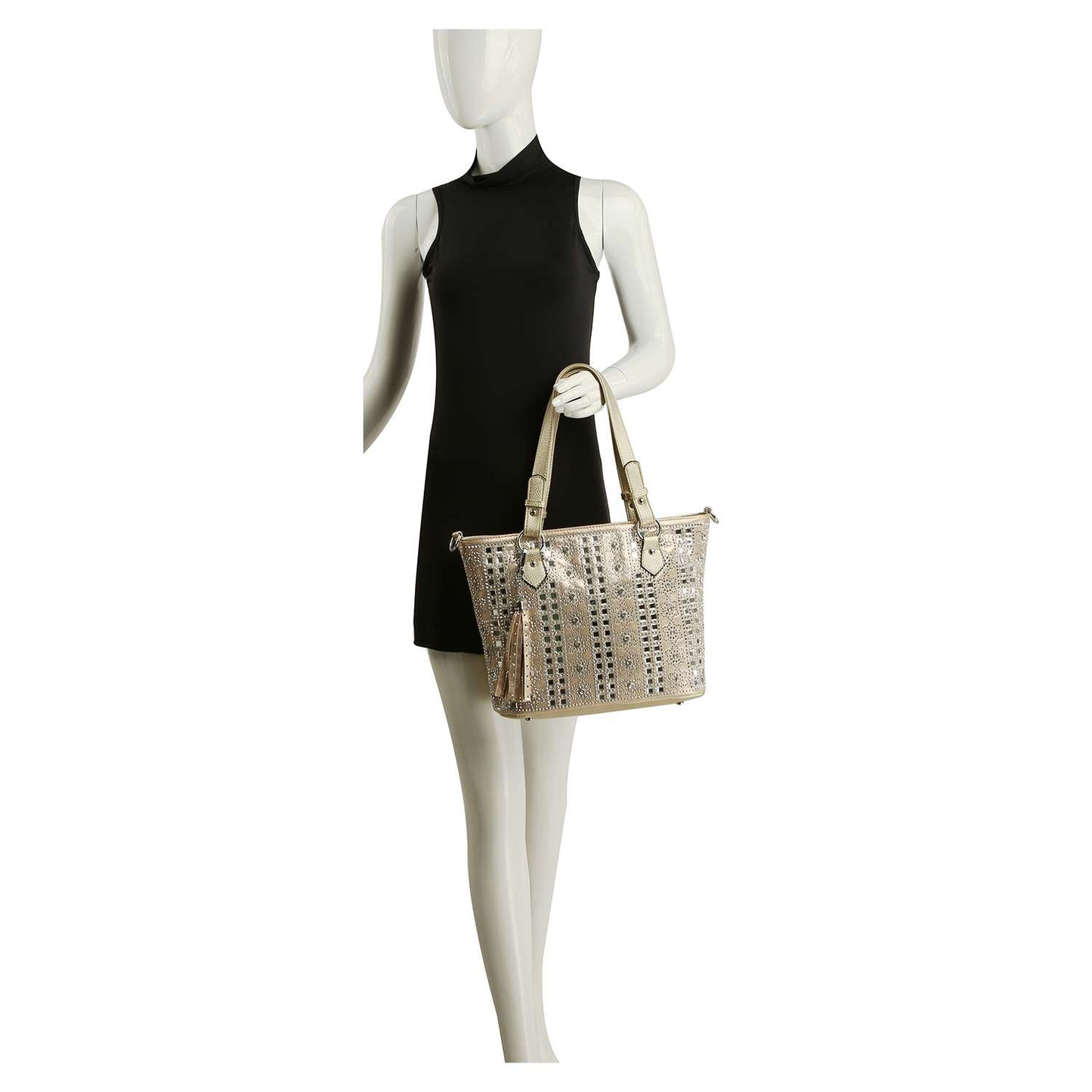 Rhinestone Bling Pattern Tote Handbag
