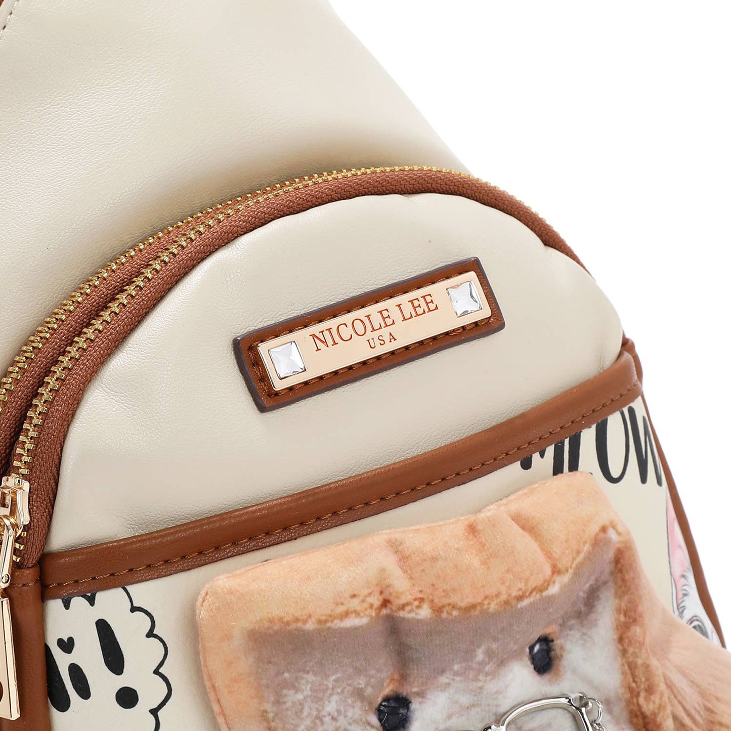 NICOLE LEE BIG BROTHER SLING BAG WITH KEYCHAIN