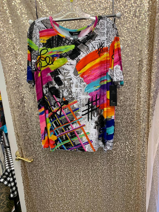 PRINT KNIT TUNIC 3/4 SLEEVE LENGTH
