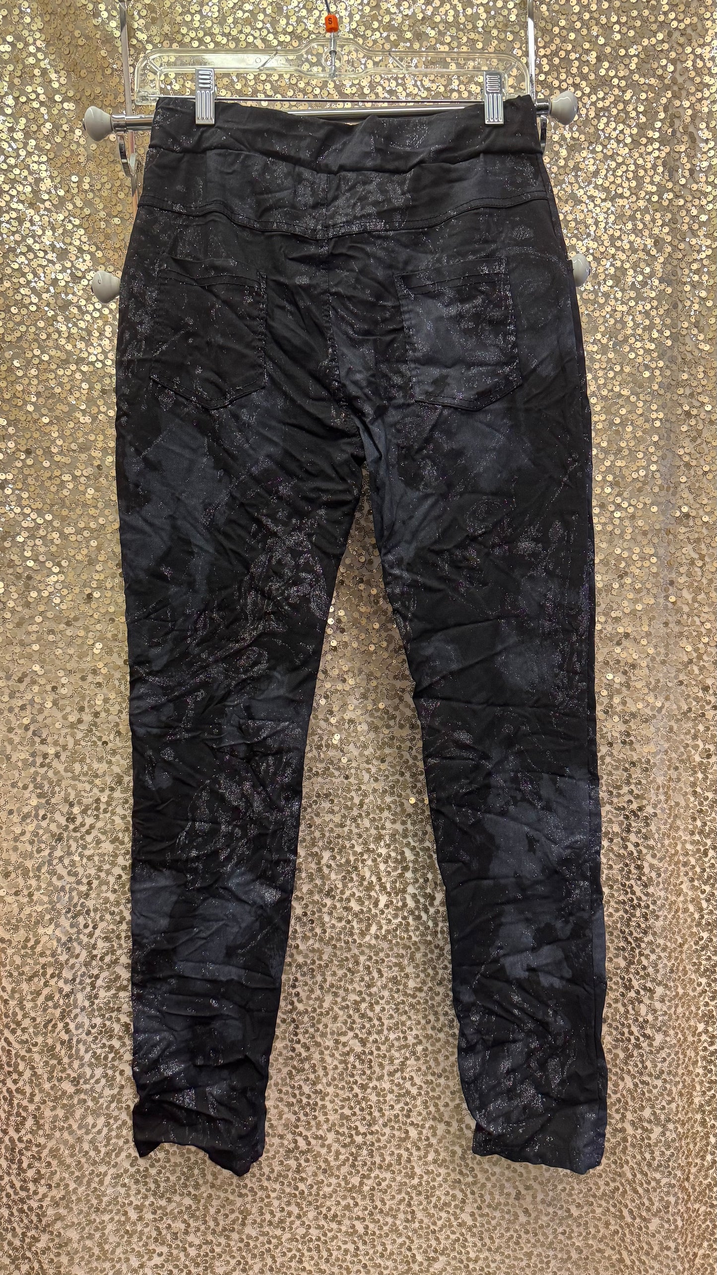 LM SWIRL GLITTER PRINT JEGGINGS