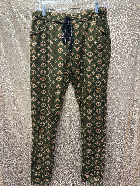 LM SUEDE PRINTED JEGGING FAUX LV