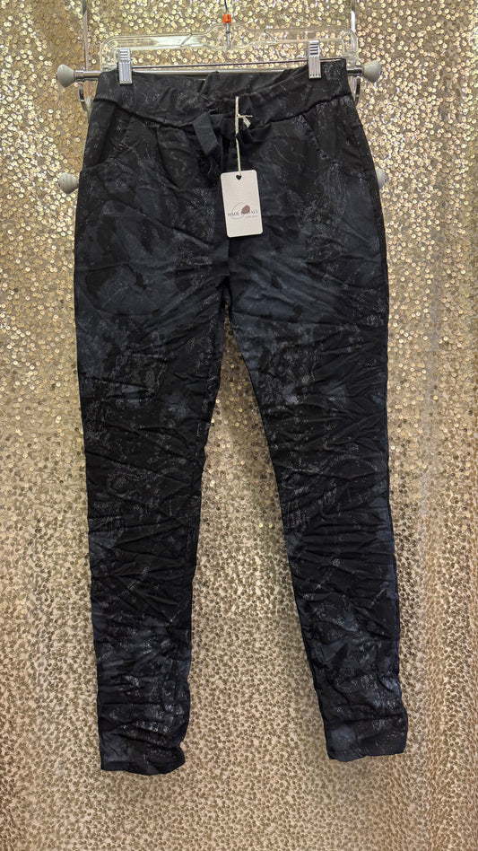 LM SWIRL GLITTER PRINT JEGGINGS