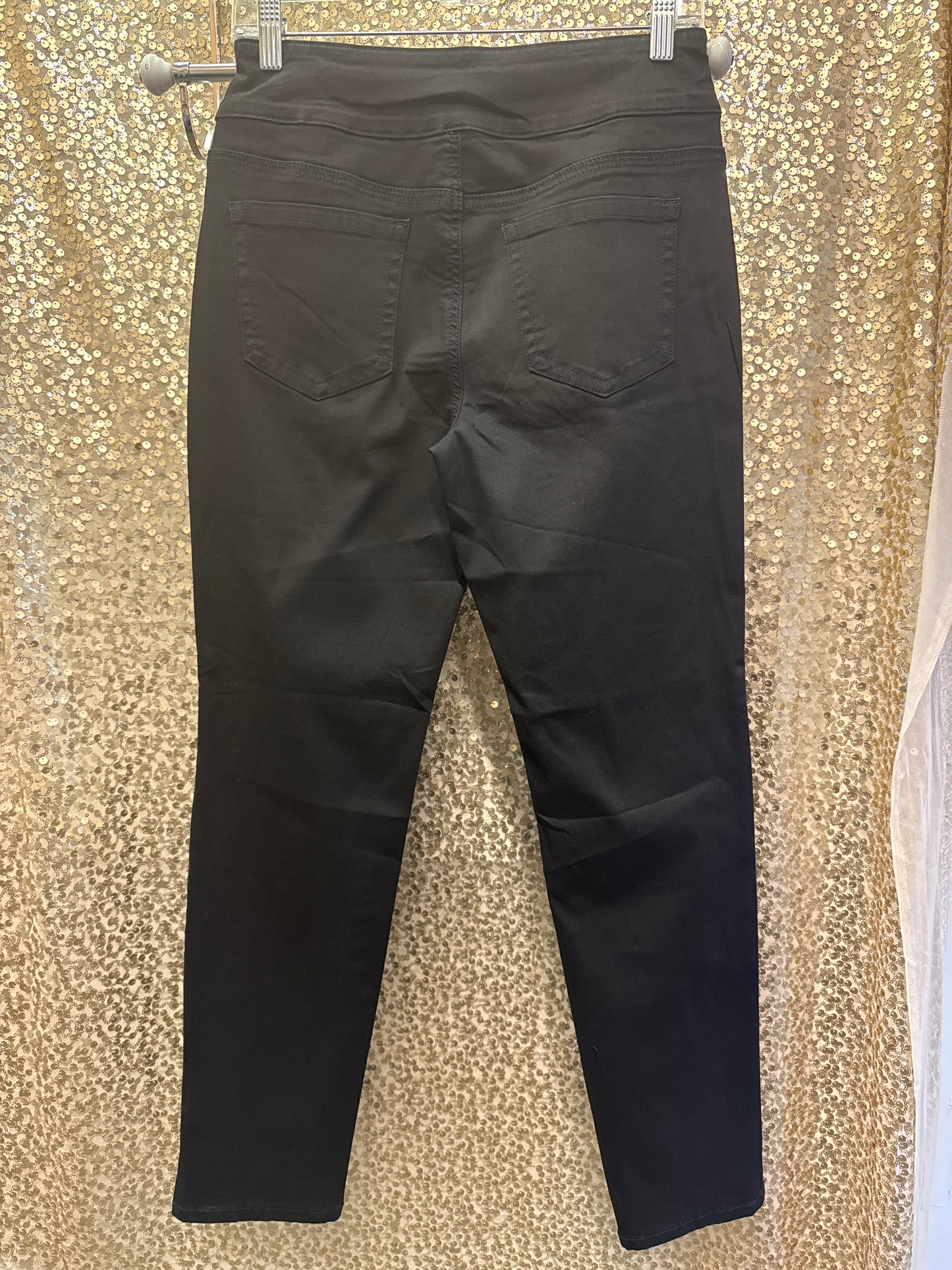 ETHYL BLACK ANKLE LENGTH DENIM WITH FULL LENGTH RHINESTONES