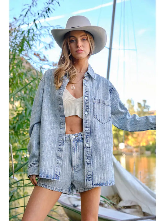 BB RHINESTONE STRIPE BOYFRIEND JACKET