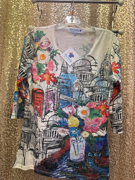 CREATIONS TEE PARTY CLOCK TOWER/ BICYCLE MULTI TOP