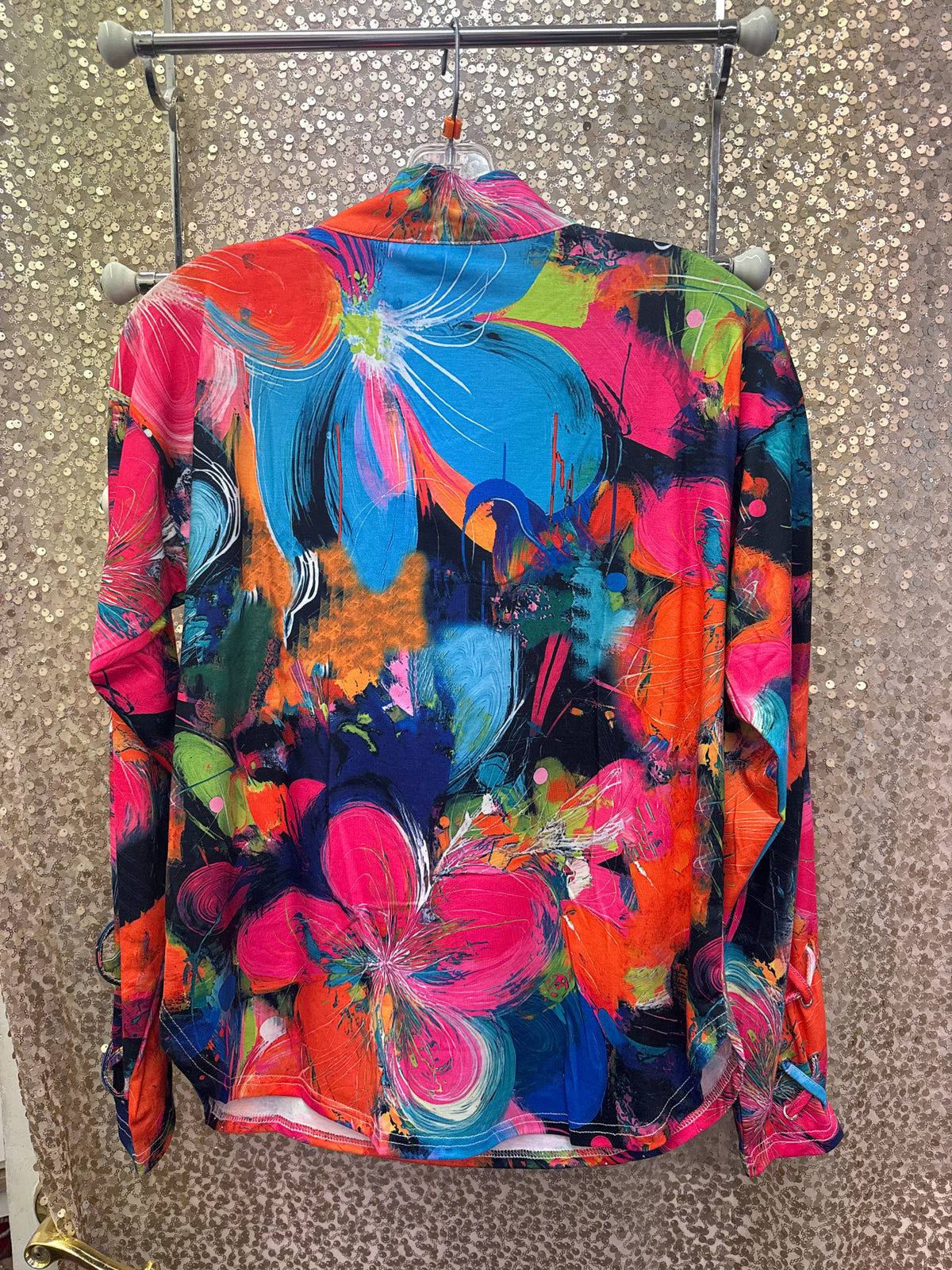 ETHYL KNIT TOP MULTI W/COLLAR & BLING