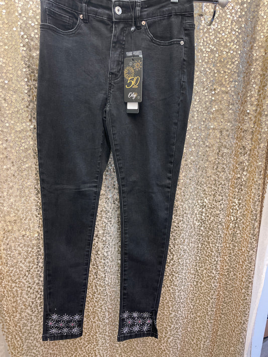 ORLY BLK DENIM STAR BURST PANT