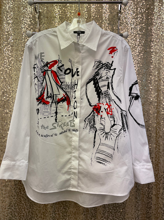 ORLY WHITE SHIRT 2 LADIES IN RED