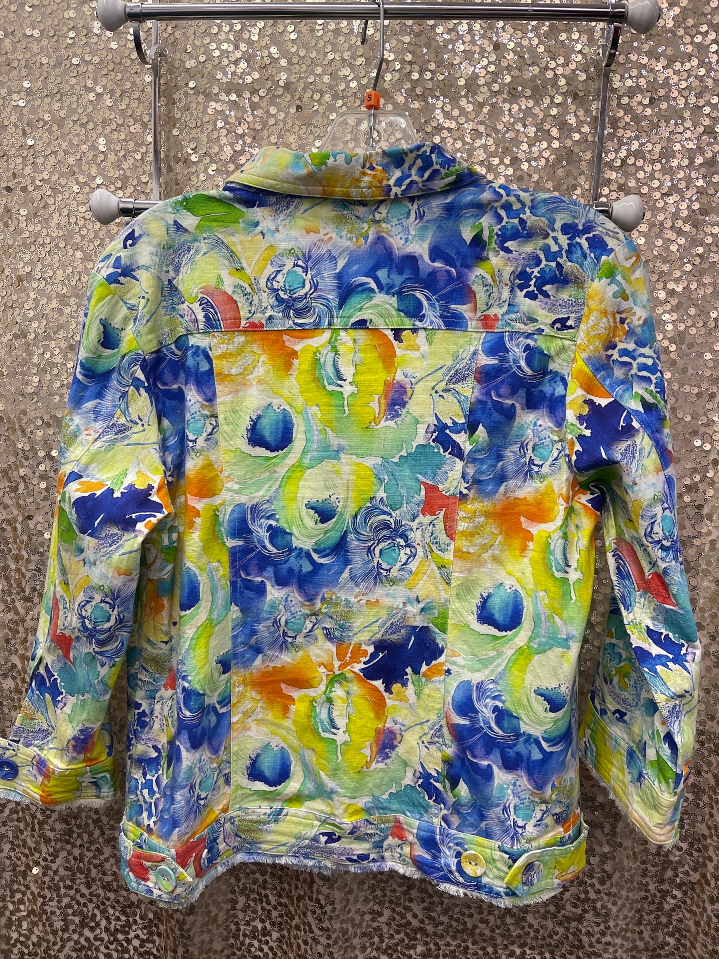 ETHYL MULTI PRINT LINEN JACKET