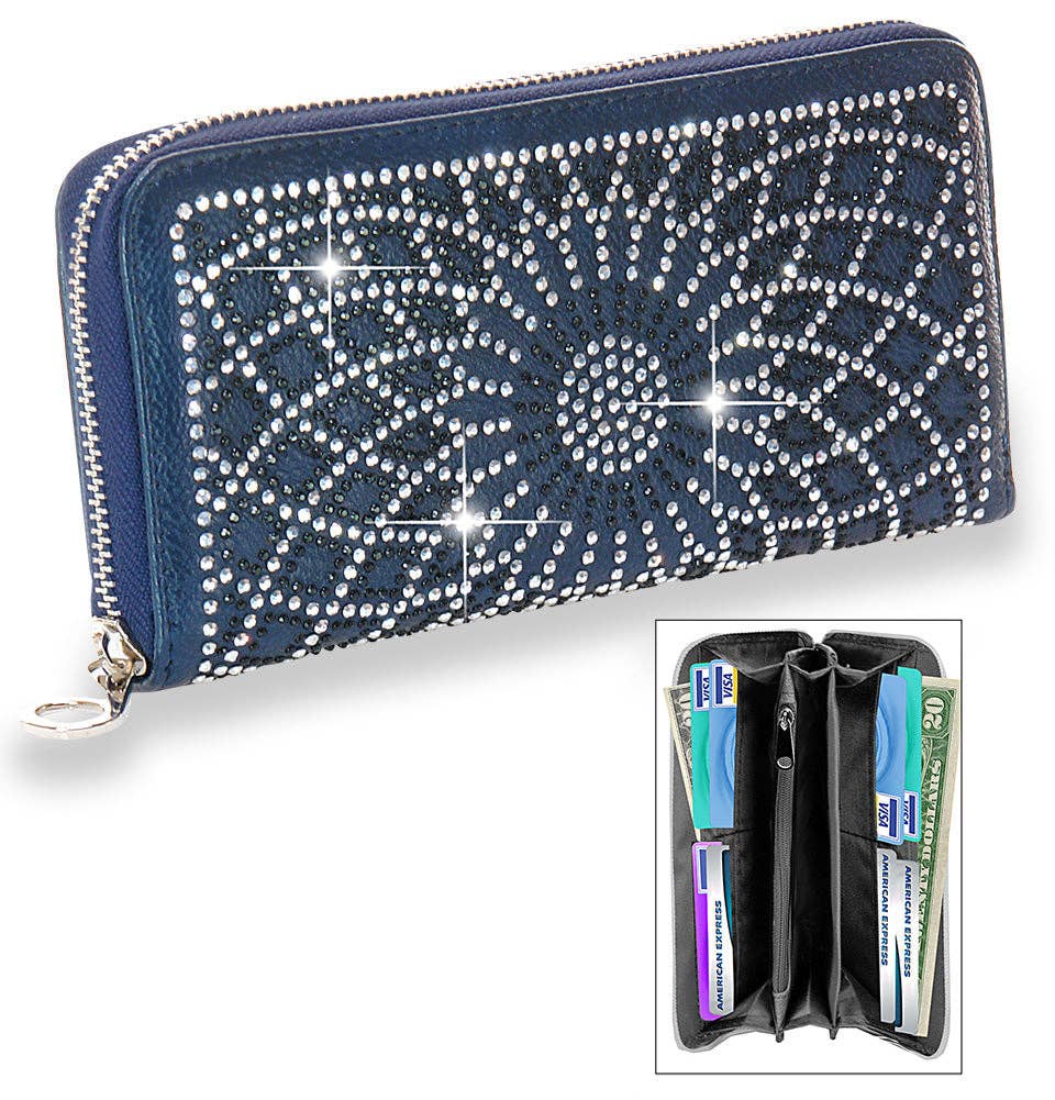 Rhinestone Pattern Accordion Fashion Wallet