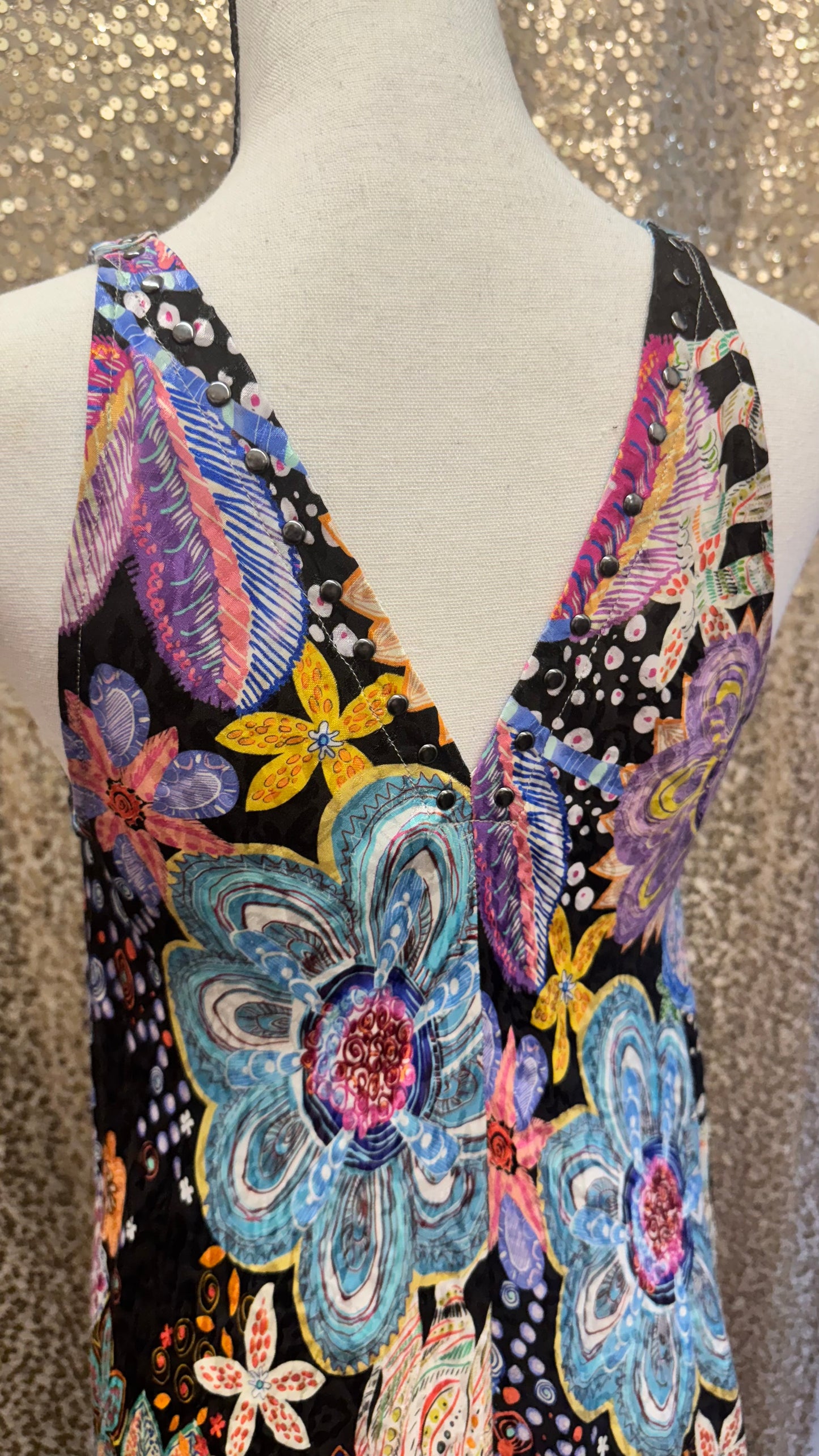 JW CAETANA FLORAL V-NECK DRESS