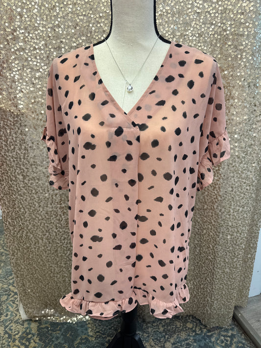 UMGEE DUSTY ROSE MIX SHEER BLOUSE