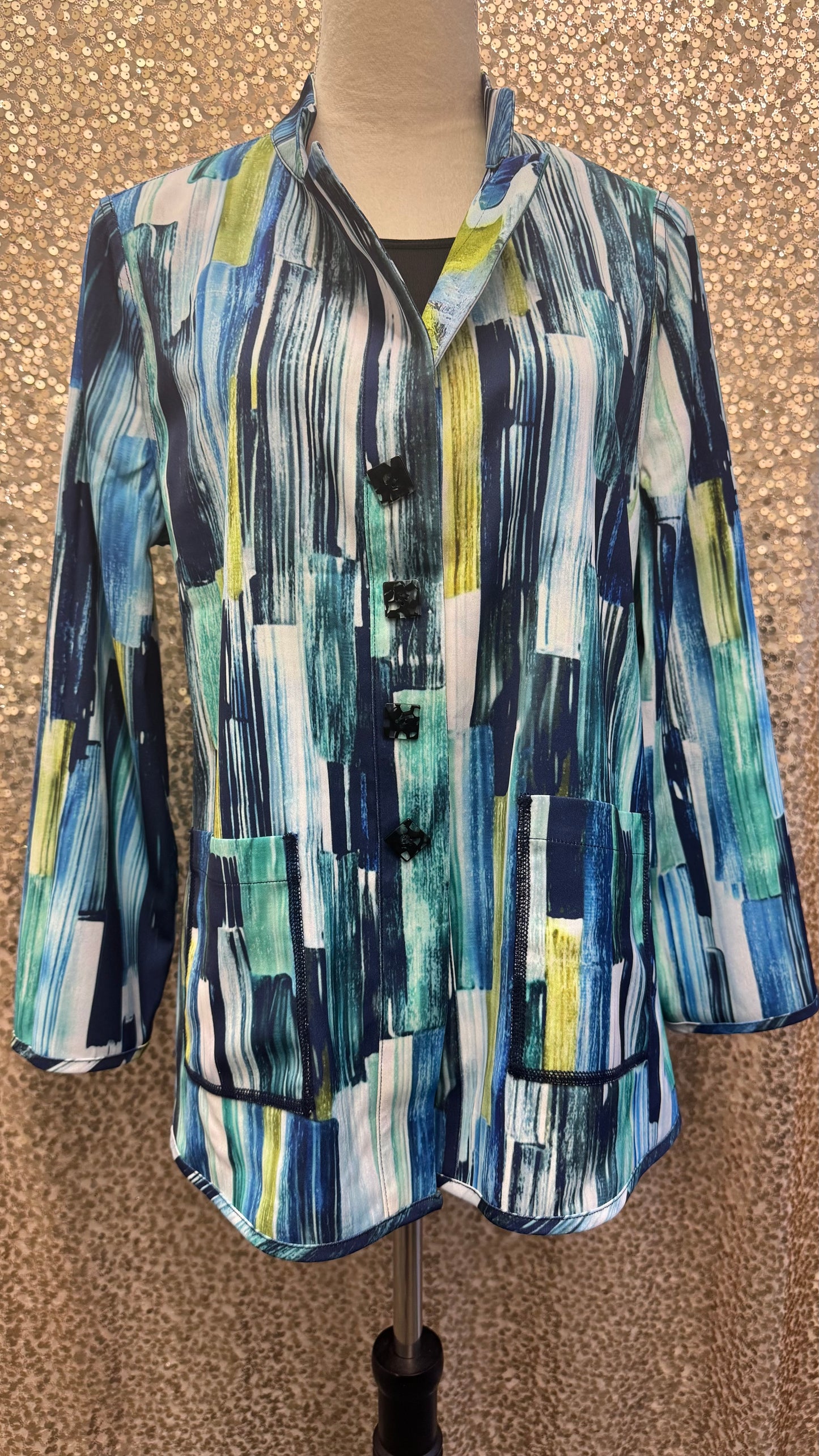 LG STAND COLLAR REVERSIBLE JACKET WITH BUTON DETAILS