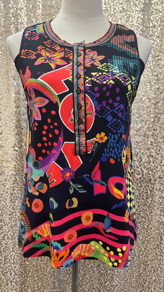JW JANIE FAVORITE HENLEY SWING TANK