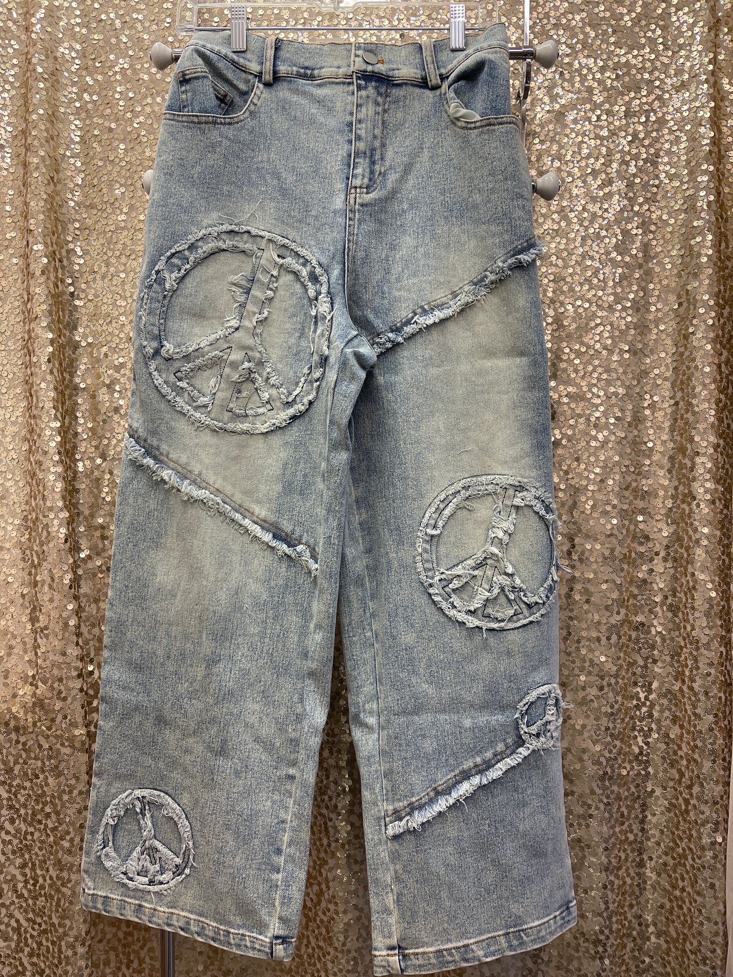 D&D DENIM STRAIGHT LEG PEACE PATCH