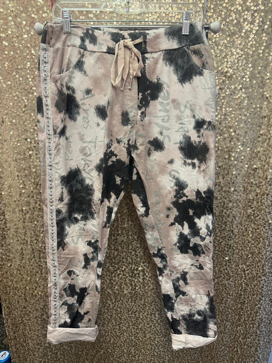 GLITTER CAMO JEGGING OS