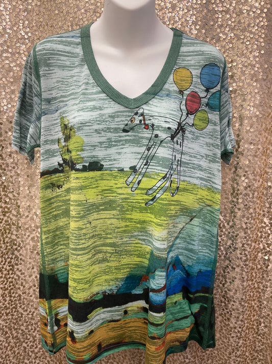 IN DUG'S OUTING VNECK  TIE DYE GREEN