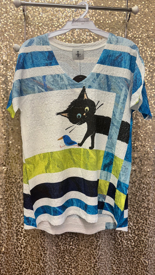 INOAH LIBBY THE CAT S/S HI-LOW TOP