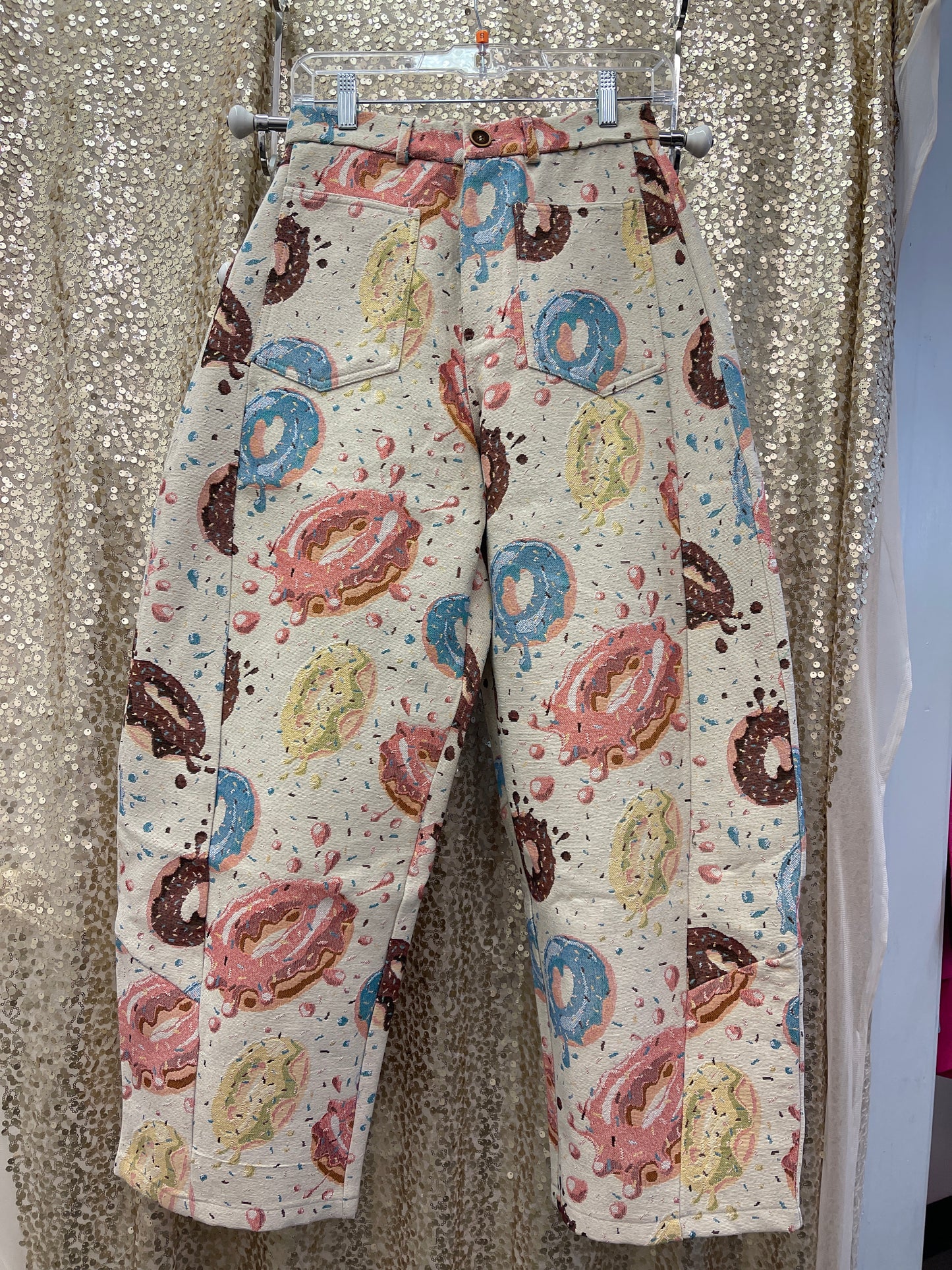 D&D BARREL PANTS WHIMSICAL DONUTS