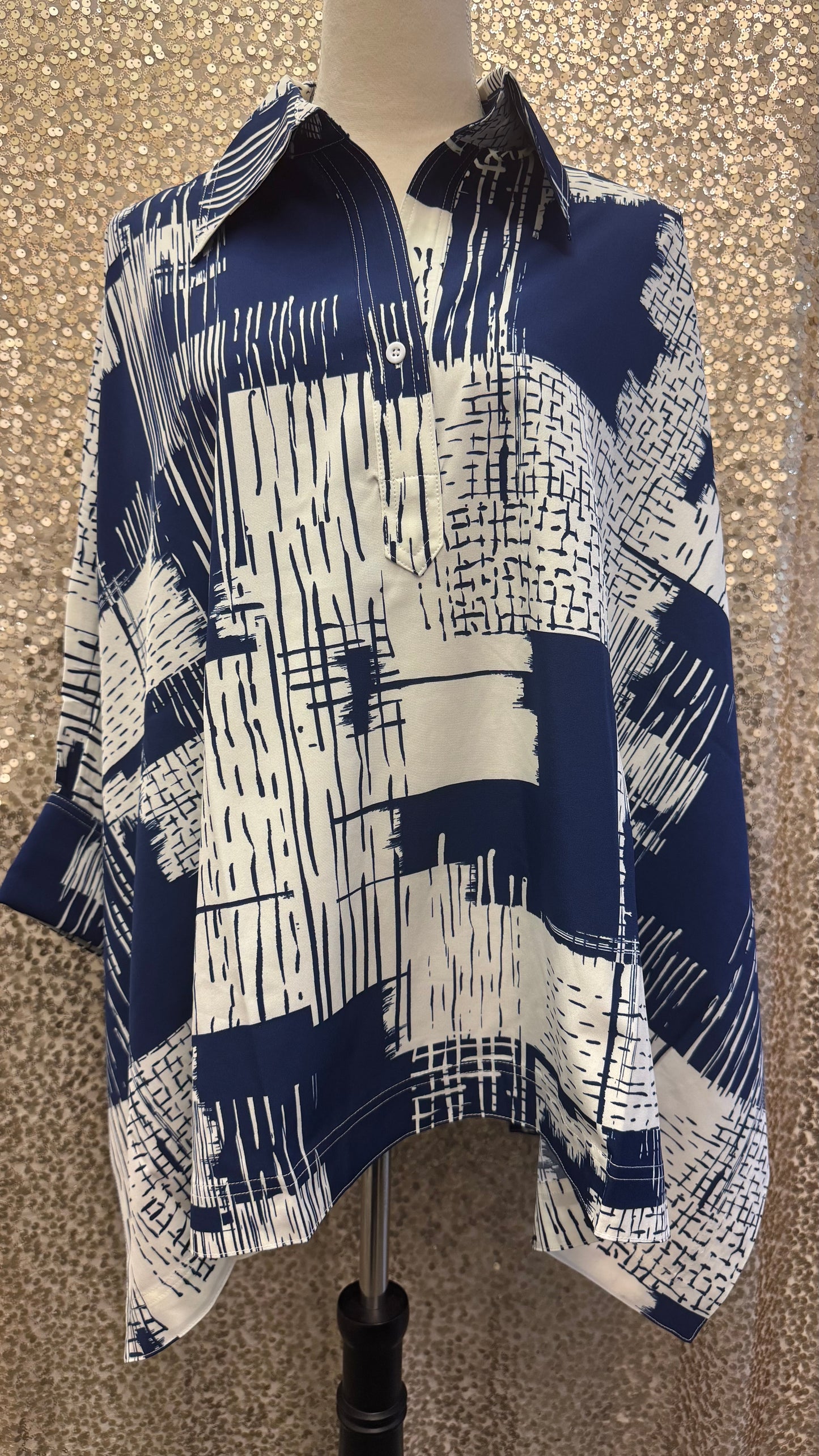 LIOR BAT WING SLEEVES COLLARED TOP